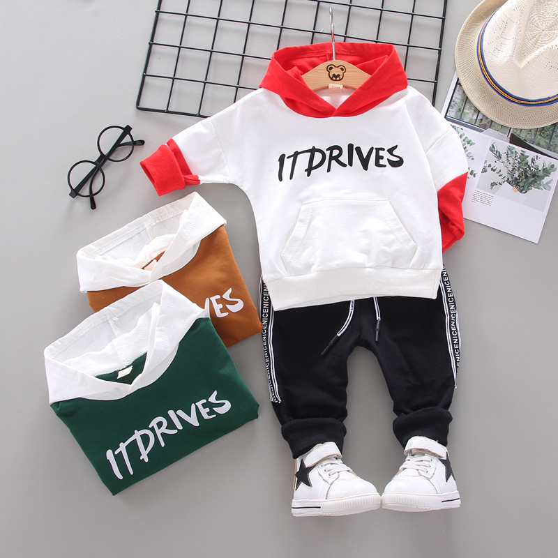 Manufacturers Selling Fashionable Hoods Cute Boy Outfits Boys Casual Sweat Suits Children 2 Piece Sets