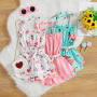 Conyson Infant Kids Girls Summer Sweet Jumpsuits Pants 0-4Y Striped/Flower Printed Strap Sleeveless Lace Up Playsuit With Belt