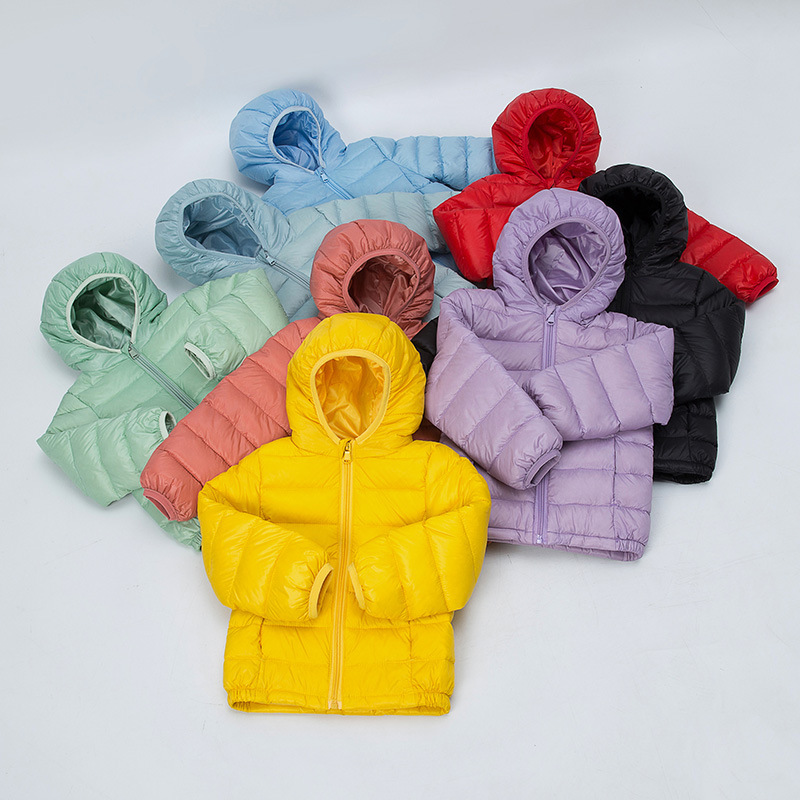 New Boys And Girls Down Jackets Kids Clothing Wholesale Kids Hooded Lightweight Down Jacket