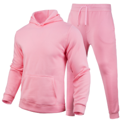 Factory sale fashion wear Custom Logo Made solid color Men's long Clothes Two-Piece Adult hoodie+pants Set Men's Clothing outfit