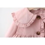 Conyson Infant Girls Solid Cute Coat Button Long Sleeves Baby Clothing Flower Dress Litter Princess Boutique Jacket