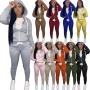 Thick Fleece 2 Piece Women Fall Winter Clothes Jogging Sweatpants Suit Cardigan Hoodie Women Sweatsuit Set Tracksuit Jogger Set