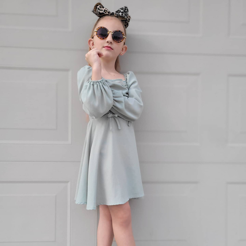 Conyson ins latest boutique fashion child Summer polyester Kids short sleeve Princess Party Elegant FOLD A-line girl Dresses