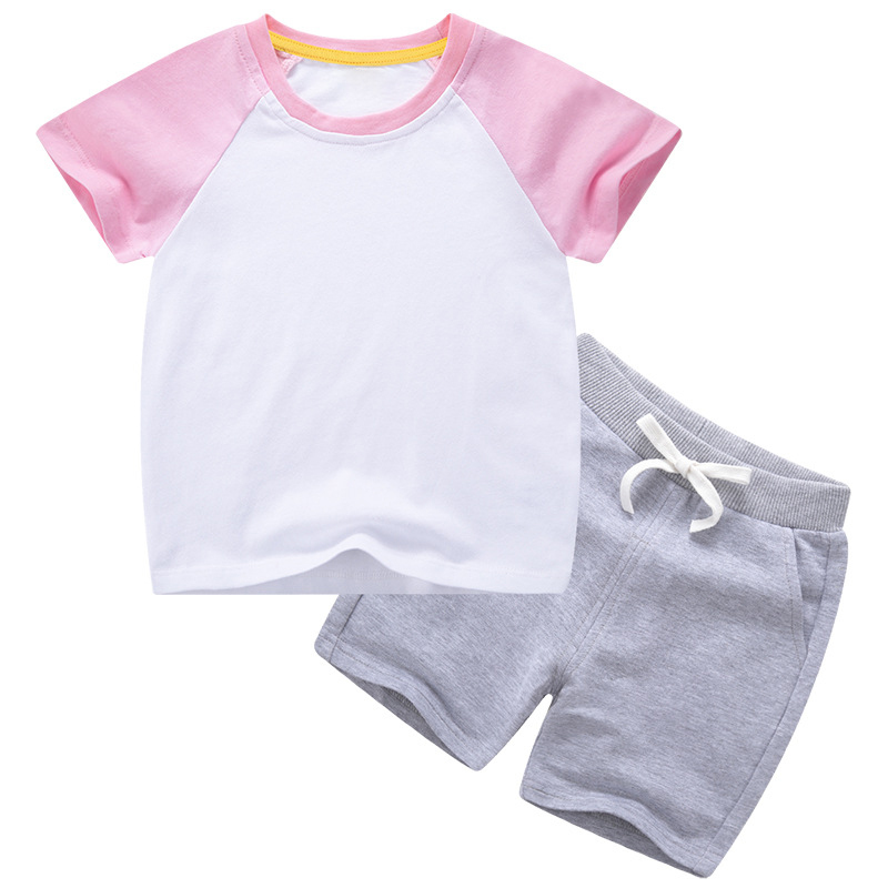 New Summer Casual Kids Clothing Sets Boys Short Pants Clothing Sets Clothing Wholesale Boy Set Solid Color Kids Shorts Shirt