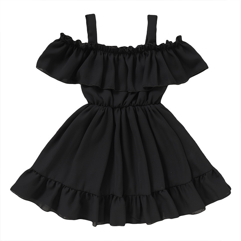 Hot sale Summer 1-6 year kid girl birthday children sweet clothes infant toddler short sleeve ruffle baby princess party dress