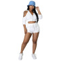 2023 Plus Size Wholesale Summer Sexy Cozy Jogger Outfit Women Zipper 2 Pieces Jacket Suit Women's Solid Color Zipper Fold  Set