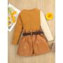 Conyson Autumn Winter Girls Clothes Set Children Knitted Shirt Pu Shorts 2pcs Clothing Set Fashion 2022 Girls Outfit