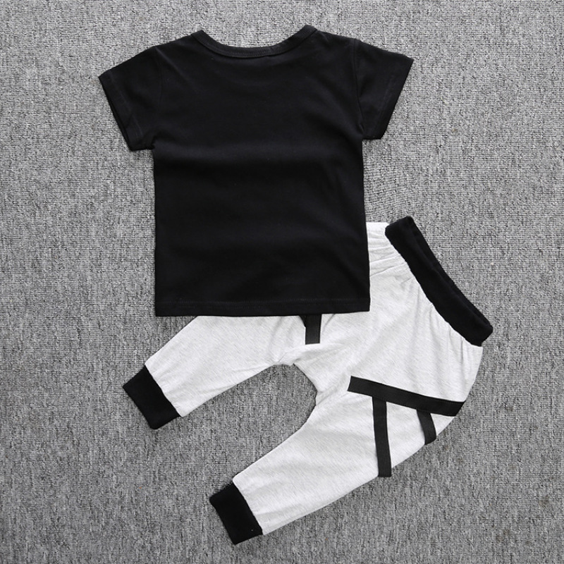 Conyson kids summer korea Fashion boutique infant children clothes suit Toddler baby Boy T-shirt Pant 2 Pieces wear clothing Set