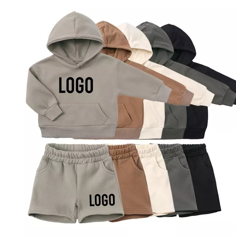 Conyson custom Made Outdoor hoodie jogger solid suits Baby kids designer Clothes boys clothing Tracksuits Sweatsuit shorts Sets