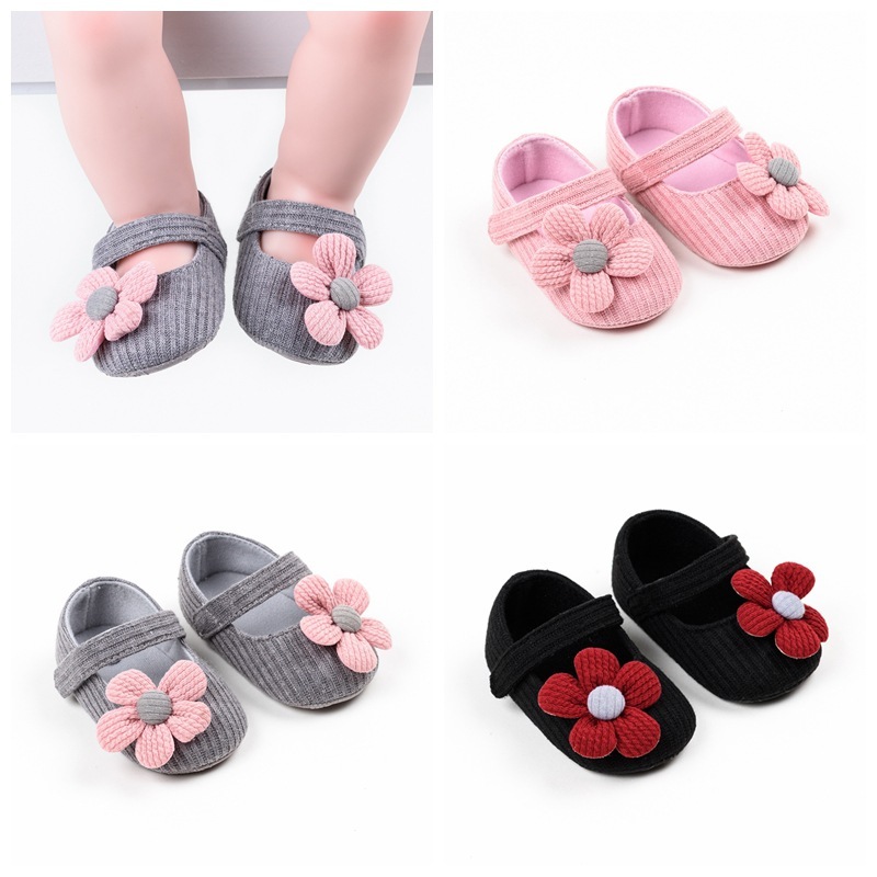 Conyson Wholesale Soft Sole Cotton Spring Flower Bowknot Anti-slip Toddler Baby Girl Princess Shoes
