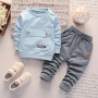 High Quality Autumn Long-sleeved Round Neck Trousers Suit Children Boy Clothes Pullover Suit