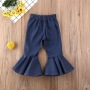 Spring And Summer Girl Double Pocket Bell Bottoms Long Trousers Girl Blue Skinny Flared Jeans