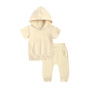 Conyson Kids Baby Boy Clothes Custom Logo Short sleeves hoodies Two Piece Biker Outfits Toddler Girls Boutique Clothing Sets