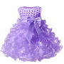 Birthday Party Red Layered With High Quality Hot Sale Princess Party Dress Lace Bow Flower Performance Girls Puffy Dresses