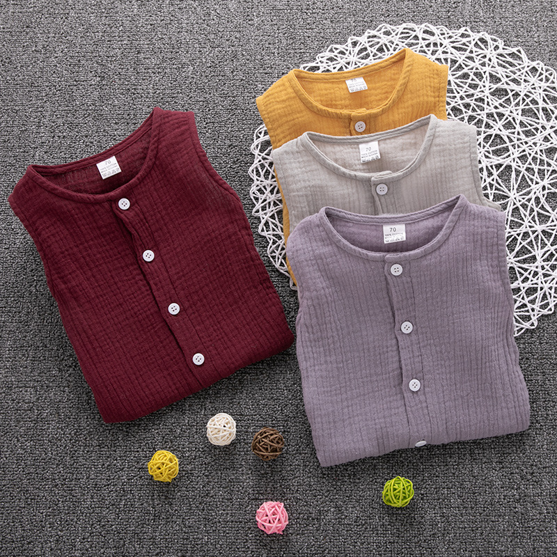 Macacão de bebê sem mangas com botões, flexível, ideal para o verão, perfeito para recém-nascidos e bebês. Atacado disponível para venda por atacado.