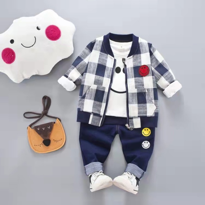 Hot sale New Products Toddler Boy Jacketskid Children's Baby long sleeve Clothing Sets Of 3 Pieces
