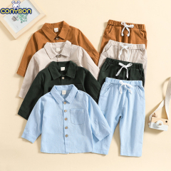 Conysony Hot Sale Outdoor New Autumn Custom Toddler Clothes 1-4 Years Long Sleeve Designer Little Boy clothing 2 Pieces Boy Set