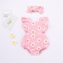 New 2021 Summer Newborn Baby Girl Clothes Sleeveless Romper Outfits Baby Girl Clothes Printed Floral Romper Jumpsuit +headband