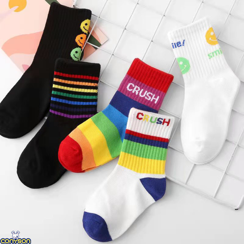 Conyson 2021 autumn winter New fashion kids cute sets cotton 5pairs antislip popular toddler kids unisex Breathable room socks