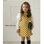 Fashion Girl Party Princess Dress Polka Dot Ruffles Sleeve Print Cute Bow Children Costume Autumn Winter Kids Clothes