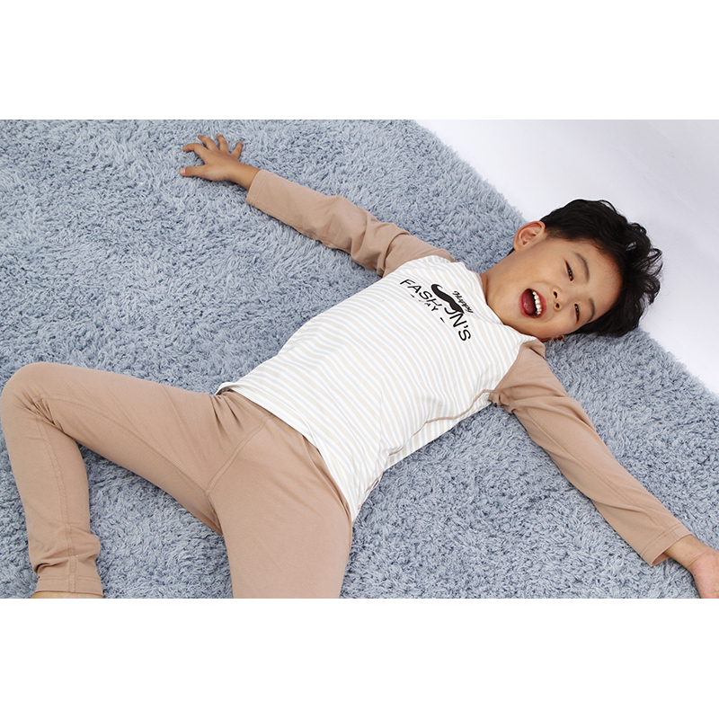 Soft And Comfortable Long Sleeve Cartoon Knitted Teen Kids Boy's Sleepwear Korean Pajama Set