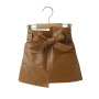 Conyson New Kids Girls Fashion Spring Clothing Solid Leather Skirts For Kids Girls Korean Short Dress Girl Pu Leather Skirt