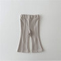 Conyson Toddler Kid Baby Girls Solid Fashion Cotton Split Boot Cut Pant Elegant Streetwear Cute Trousers Infant Flares Pants