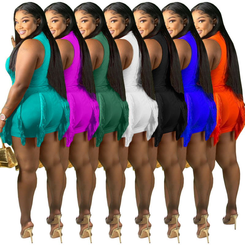 Conyson Wholesale Casual Summer Logo Apparel Boutique High Quality Jogger Sleeveless Solid Sexy Plus Size Shorts 2Pcs  Women Set