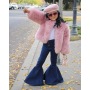 Spring And Summer Girl Double Pocket Bell Bottoms Long Trousers Girl Blue Skinny Flared Jeans