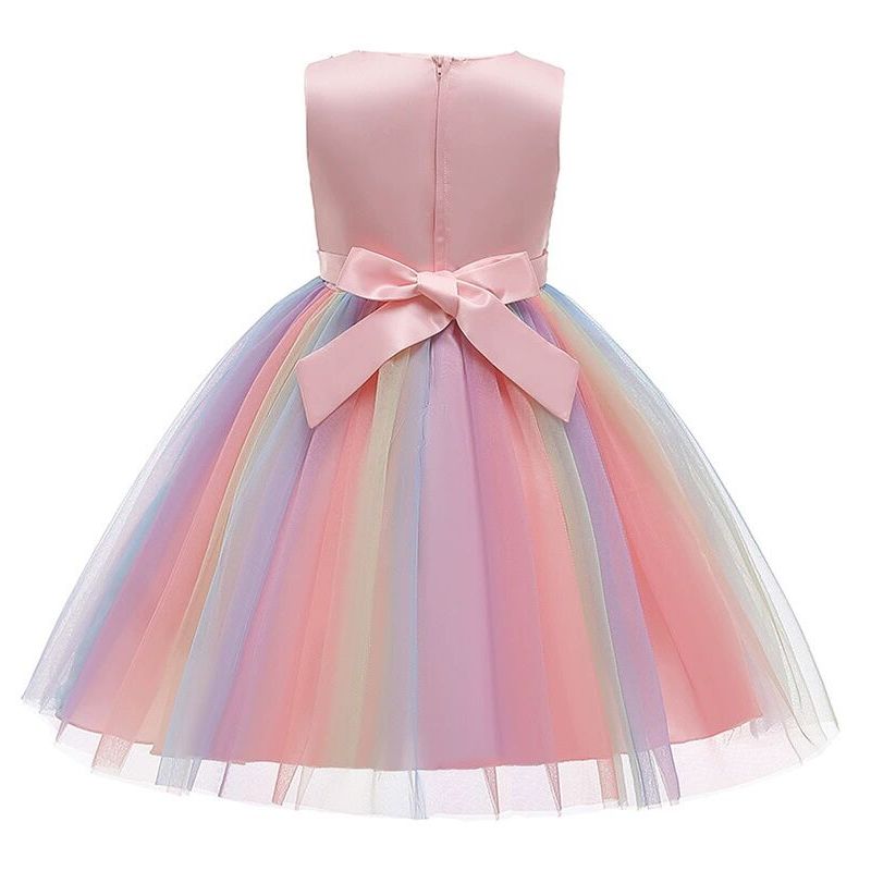 Conyson Summer Children Girls Mesh Long Party Dress Sleeveless Flower Boutique Kids Girl Dresses High Quality Formal Dresses