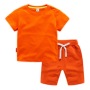 Conyson Summer Solid Color Cotton Shorts T Shirt Kids apparel Custom logo Baby Boys Clothing Sets 2 To 12 Years Old Clothes Sets