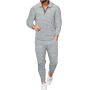 Wholesale Spring 2023 Designer Custom Logo Solid Long Sleeve Street men's sports leisure long-trousers two-piece men Set