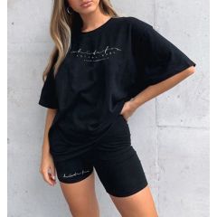 Wholesale Summer Tracksuits Logo print High Quality Loungewear Exercise Jogger Fitness Outfit Sweatsuit Short Sets For Women