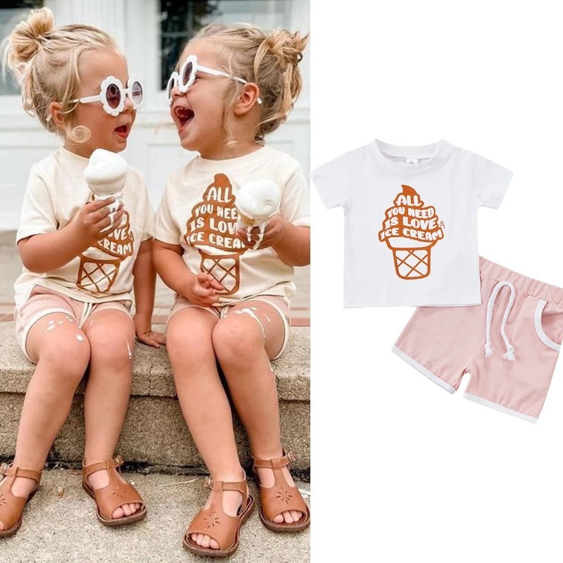 Conyson Fashion Cotton Summer Children Printing Short Sleeve shorts 2 Piece Clothing Sets 0-24M Toddler Baby Girls Cute Outfits