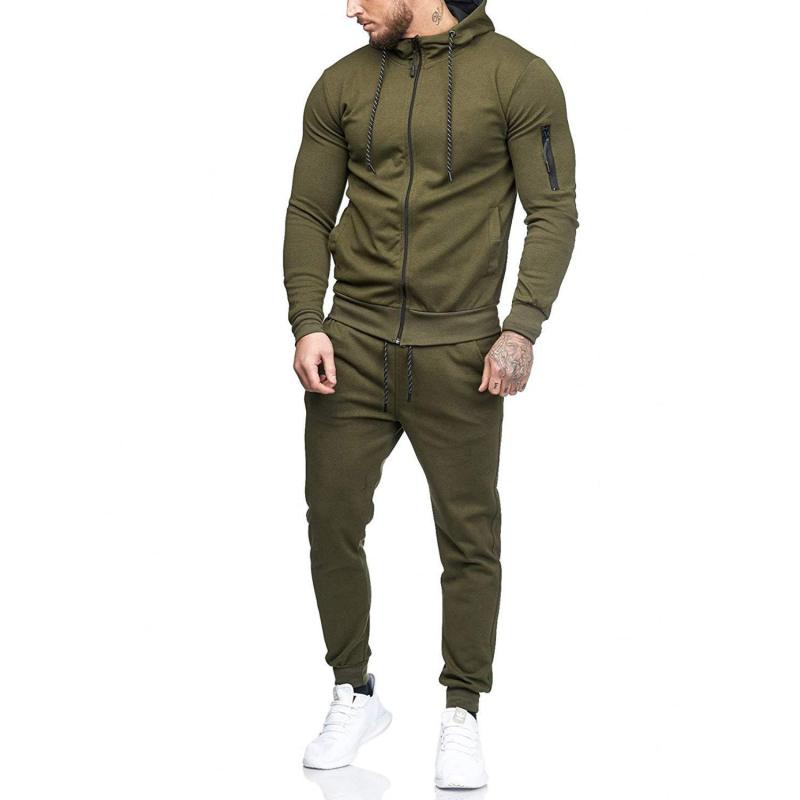 Conyson High Quality Custom Logo Spring Jumpsuit Plus Size Tracksuit Men's 2Pcs Sport Wear Slim Joggers Hoodies Long Men Set