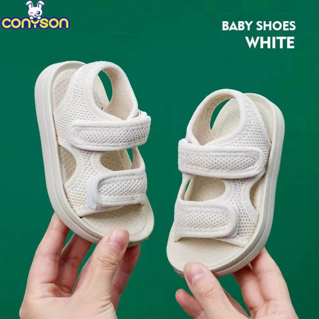 Conyson New Summer Children Boys Girls Flat Beach Shoes Kids Casual Student Net Hook And Loop Soft Non-slip Fashion Sandals