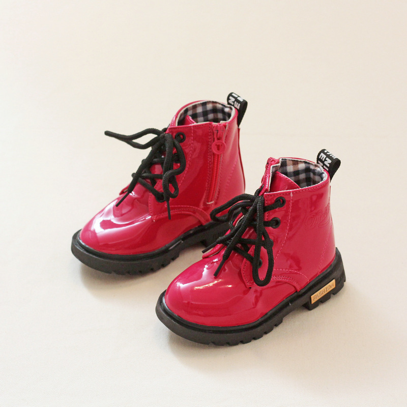 Conyson wholesale winter Korean design size 21-36 child PU Leather boot baby kid boy girl snow clothing Martin boots shoes
