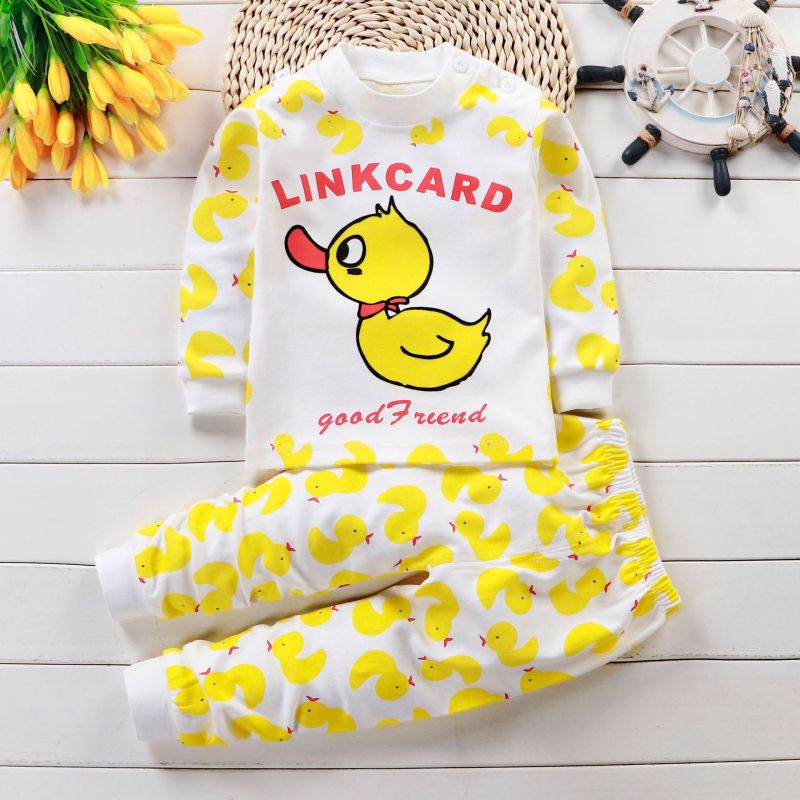 Wholesale Breathable Long Sleeve Kids Sleepwear Cotton Kids Cartoon Pyjamas Korean Kids Pajamas Set
