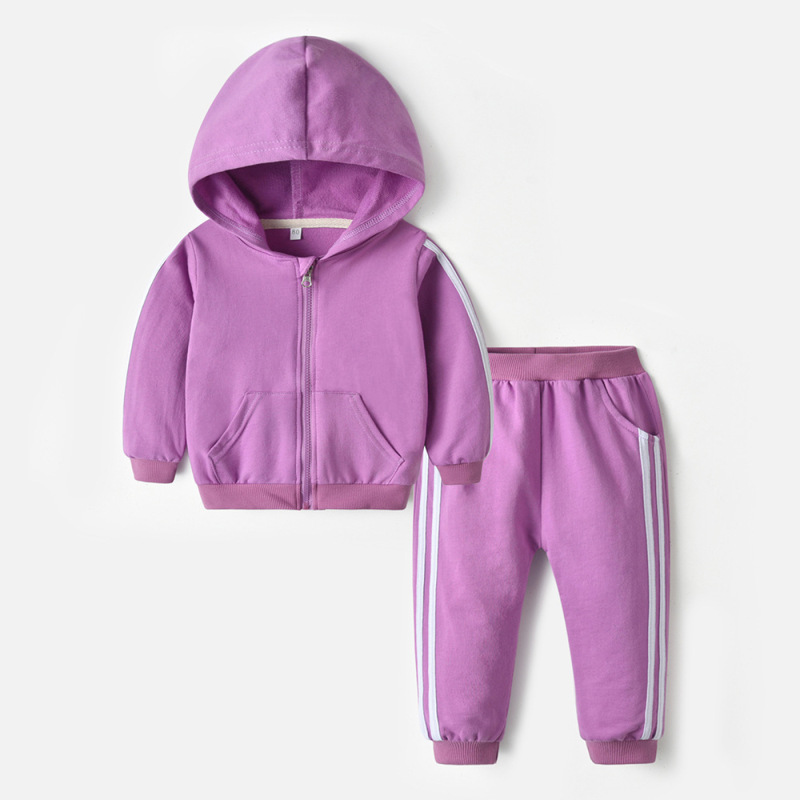 Custom Made Outdoor Wholesale toddler hoodie jogger suits Baby Clothes Kids zipper cotton clothing Tracksuits Sweatsuit Sets