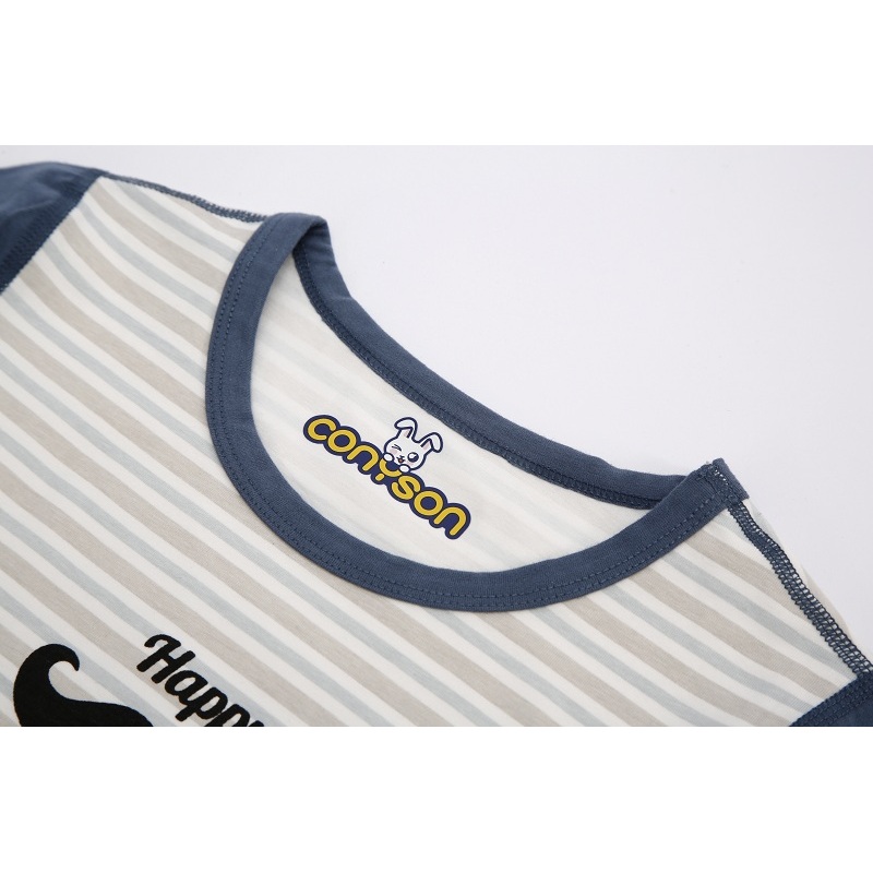 Soft And Comfortable Long Sleeve Cartoon Knitted Teen Kids Boy's Sleepwear Korean Pajama Set