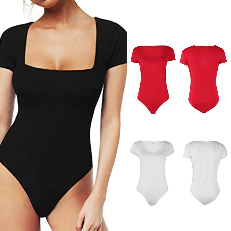 Custom Colorful Women Tights Bodysuit Slim Cut Skinny Strap Vest Sports Style Triangle Short Jumpsuit