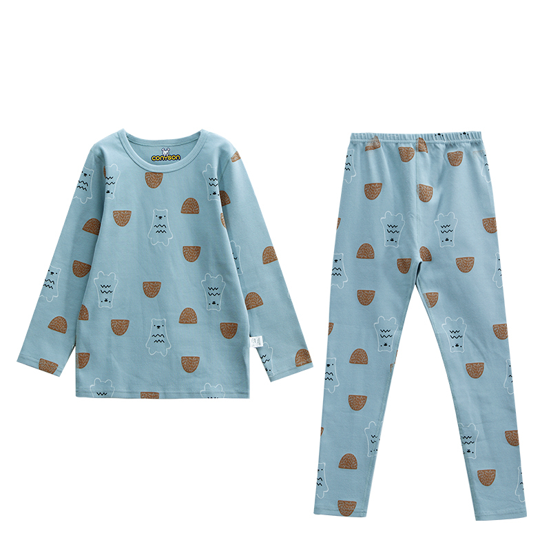 Conyson Hot Sale Winter Long Sleeve Kids Animals Tales Printing Boys 2Pcs Child Sleepwear Set Pajamas for Boys