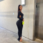 hot sale fashion summer designer women elastic SX-2XL clothes one piece solid color Jumpsuit open back adult woman sexy clothing