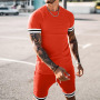 Wholesale summer custom Blank designer logo clothing tracksuit 2 two piece shirts and short set men