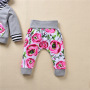 New Style Baby Cotton Knitting Clothing Sets Floral Print Toddler Baby Girl Clothing Sets Baby Tops+pants 2pcs Sets