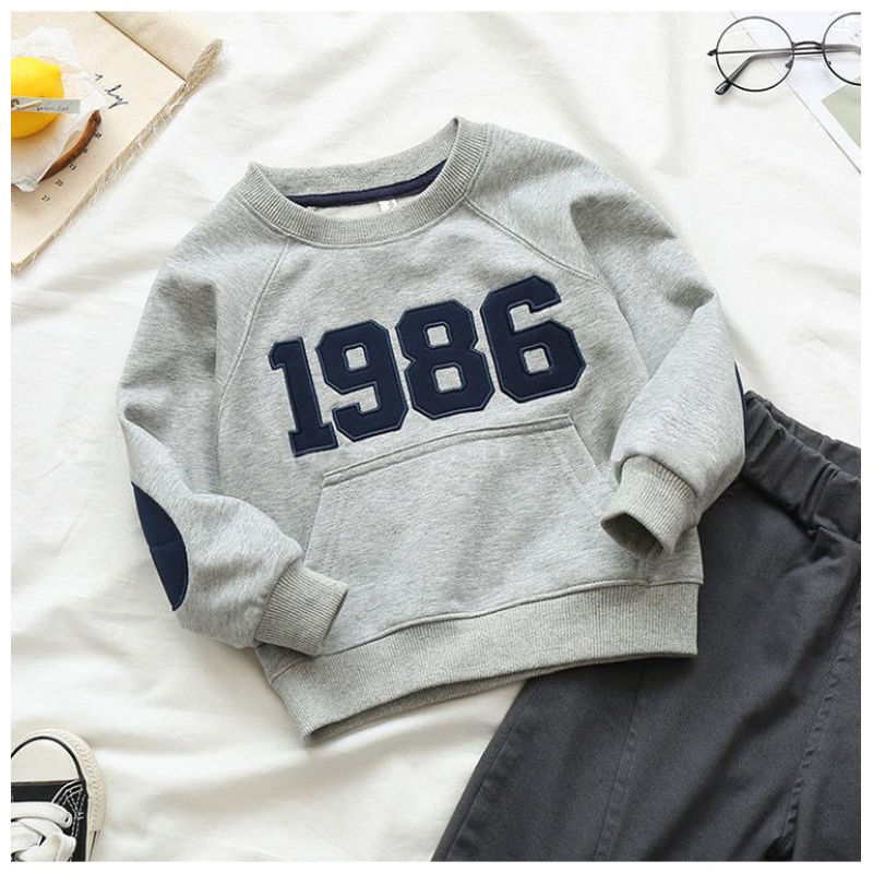 Kids Clothing Casual Letter Printing Pullover Sweatshirt Outwear Autumn Winter Warm Boys Plain Hoodies