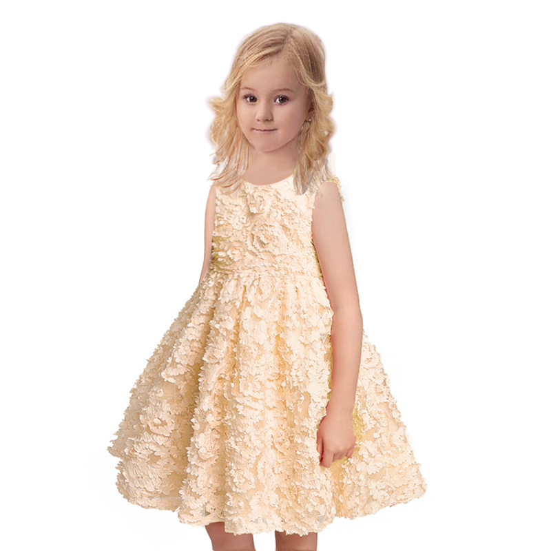 Factory Customization First Birthday Dress Kids Baby Girl Flower Princess Bridal Dresses