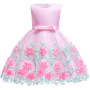 Conyson Wholesale Kids Clothes Summer Mesh Lace Sleeveless Flower Layered Princess Fashion Vintage Ceremony Clothing Tutu Dress