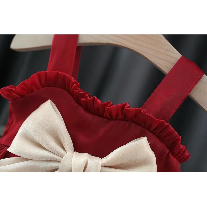 Conyson High Quality Summer Cotton Polyester 1-3 Years Old Sleeveless Fashionable Sweet Style Bowknot Girl New Princess Dresses