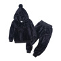 The Latest Design Explosion Gold Velvet Children Long Sleeve Kids Hooded Clothes Sets  Suits For Kids Boys
